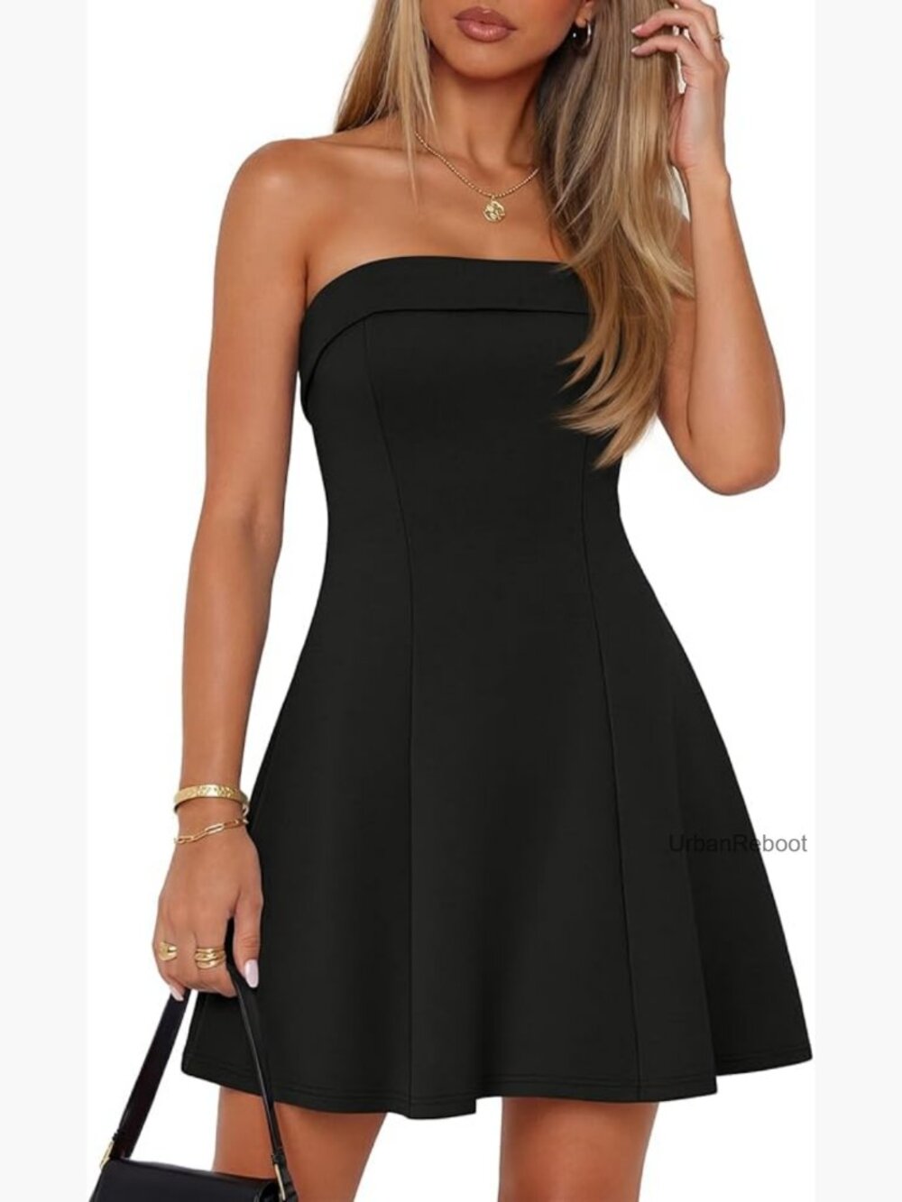 Women Strapless Tube Mini Dress Summer Cute A-Line Graduation Party Beach Dress